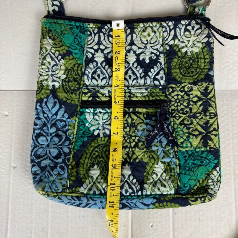 Vera Bradley Triple Zip Hipster crossbody bag Caribbean Sea‎ Quilted Blu Green